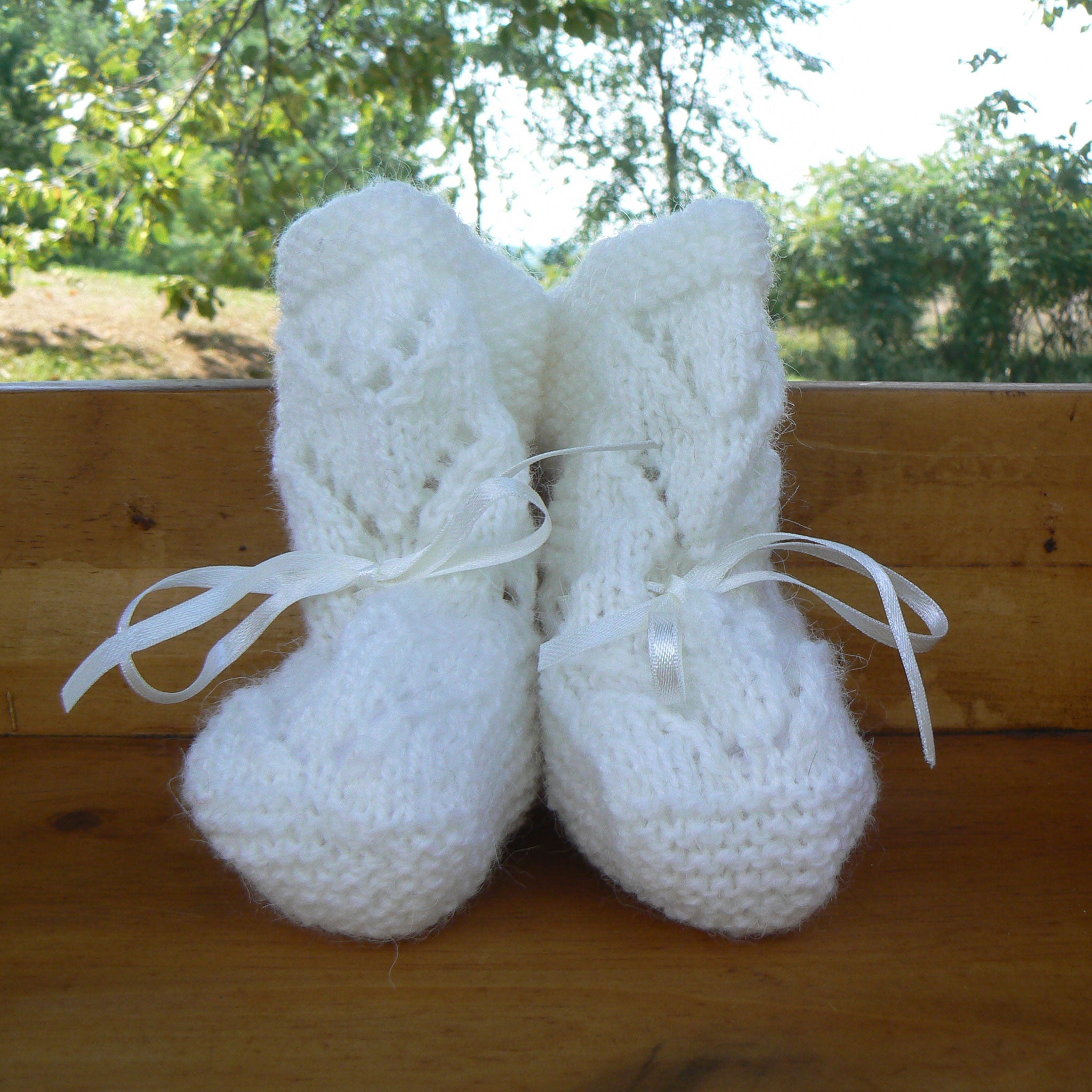 hand knitted baby booties