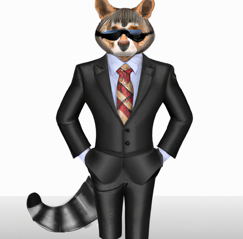 ringtail cat in a business suit