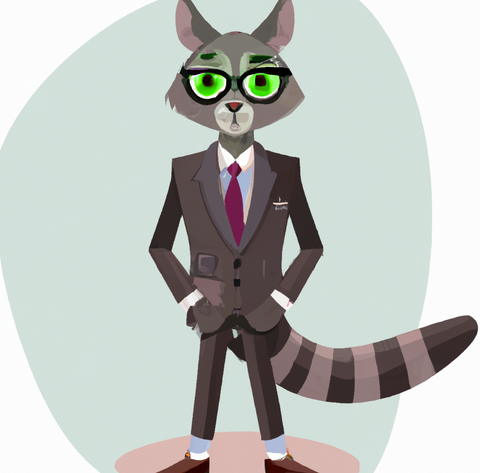 ringtail cat in a business suit