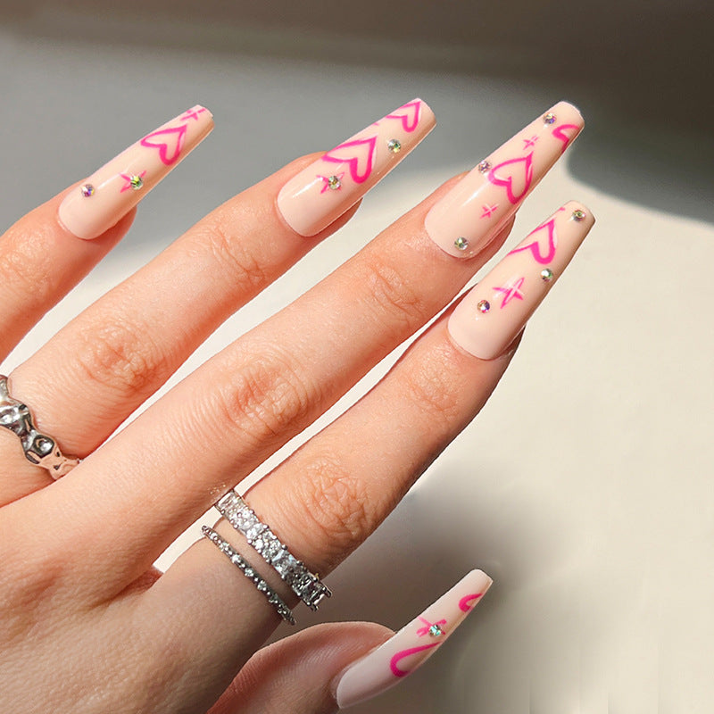 hot pink tip acrylic nails