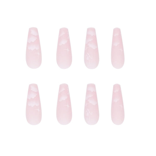Winter Nails  Pink Ombre French Tips Nails Luxury Diamond Rhinestones –  3rdpartypeople