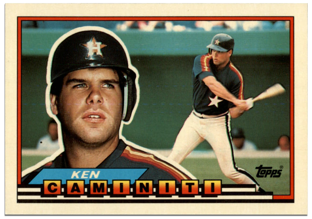 Front side of Ken Caminiti's 1989 Topps Big Baseball Card