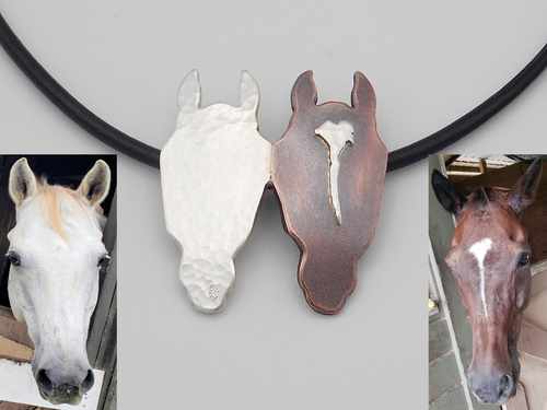 Equestrian Horse Head Pendant Charm 14K Gold - Ruby Lane