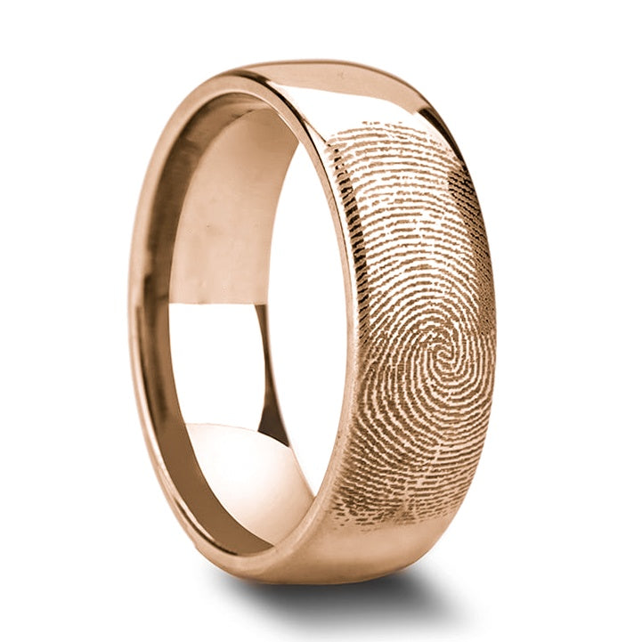 Customized Fingerprint Men's Wedding Bands