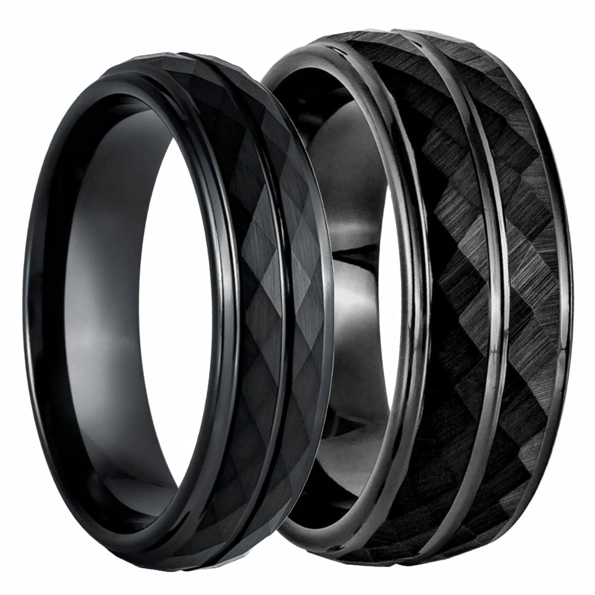 Fashion Frill Black Couple Ring Her King His Queen Ring Valentine Ring For  Men FFRG023 at Rs 65/pair | Anand Parbat | Delhi | ID: 2853324349930