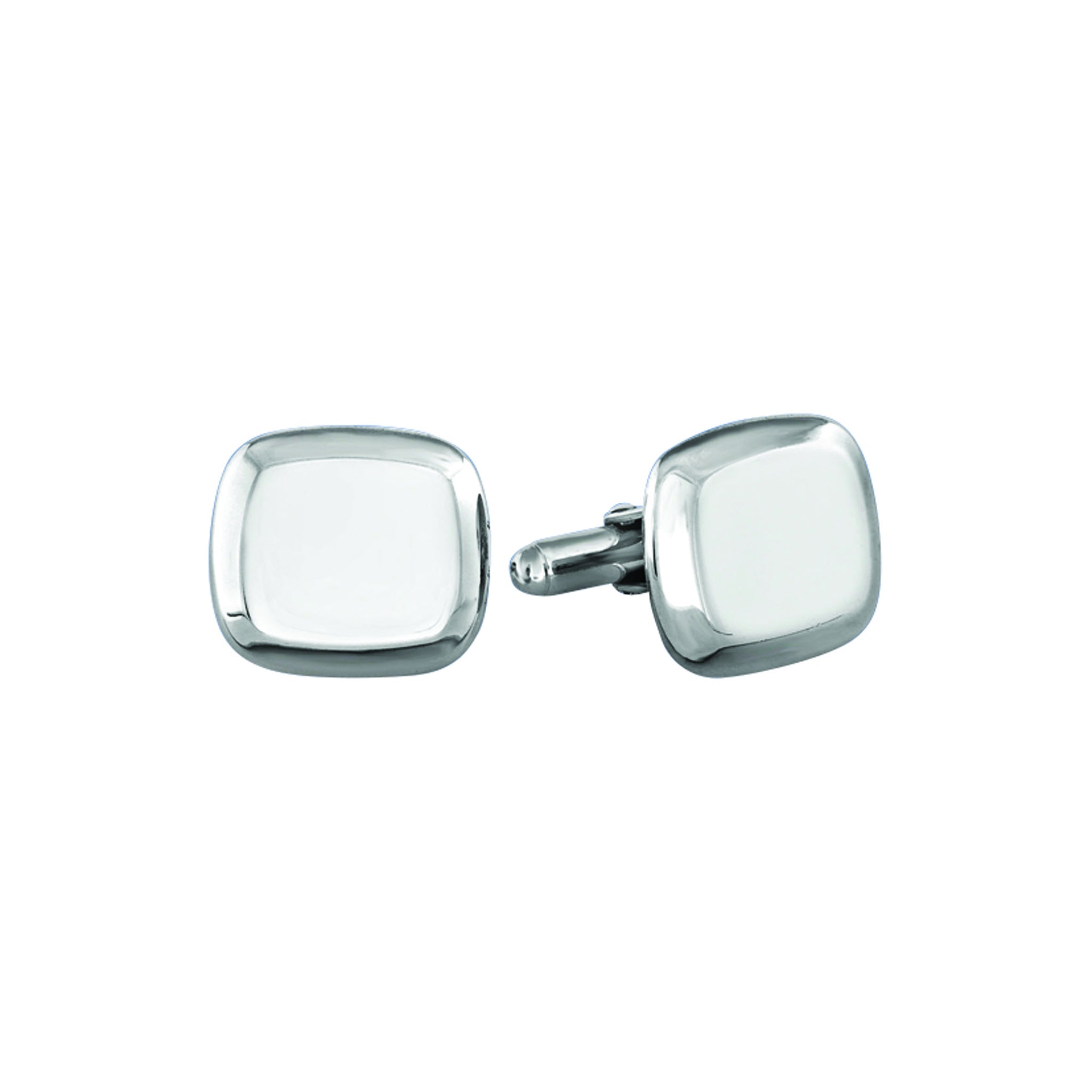 Sterling Silver Thick Bevel Edge Cushion Polished Cufflinks