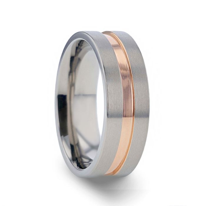 Gold Inlay Men's Wedding Bands