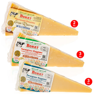 Confezione Parmigiano Reggiano Gran Riserva Bonat (1kg 26/28 mesi