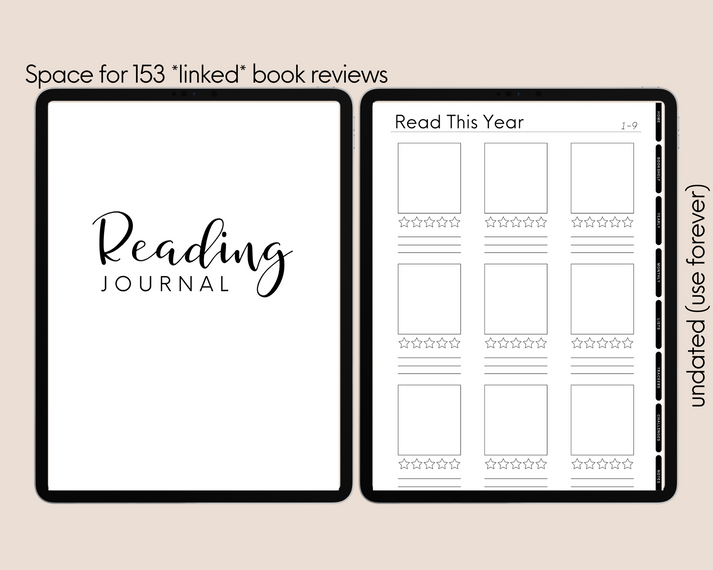 Digital Reading Journal | Reading Planner for Goodnotes and Notability ...