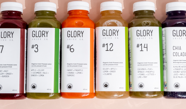 Glory Juice in a row