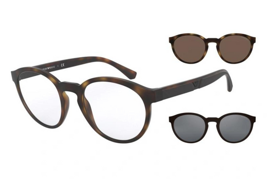 Custom made for Emporior Armani prescription Rx eyeglasses: Custom Made for  Emporior Armani EA3169-55X17 Polarized Clip-On Sunglasses (Eyeglasses Not  Included)