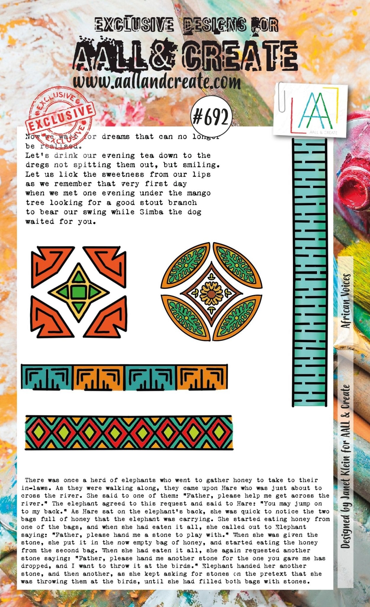 AALL and Create - African Voices - A6 - Designer Janet Klein - Clear Stamp Set - #692