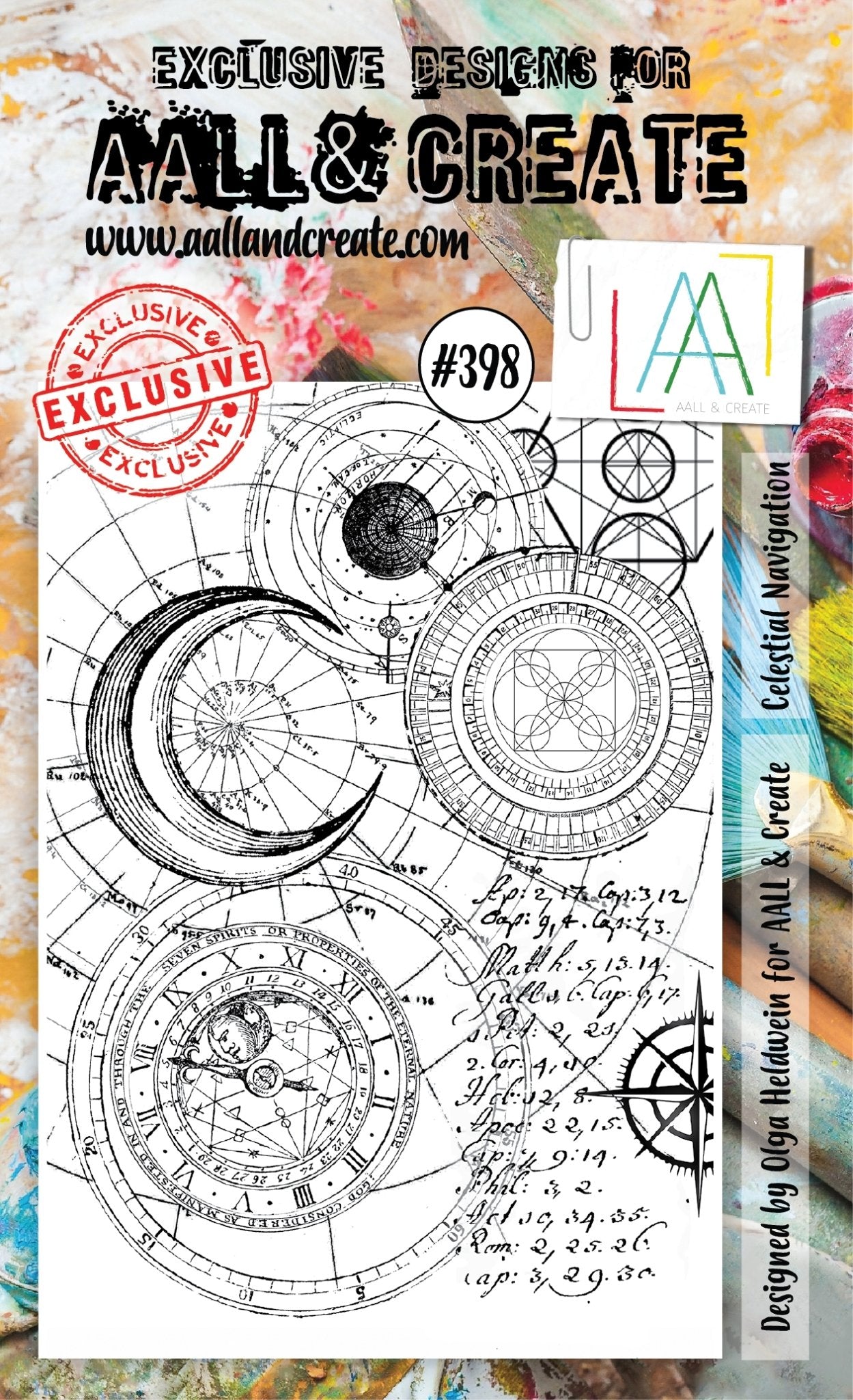 Aall and Create - Celestial Navigation - A6 - Designer Olga Heldwein - Clear Stamp Set - #398