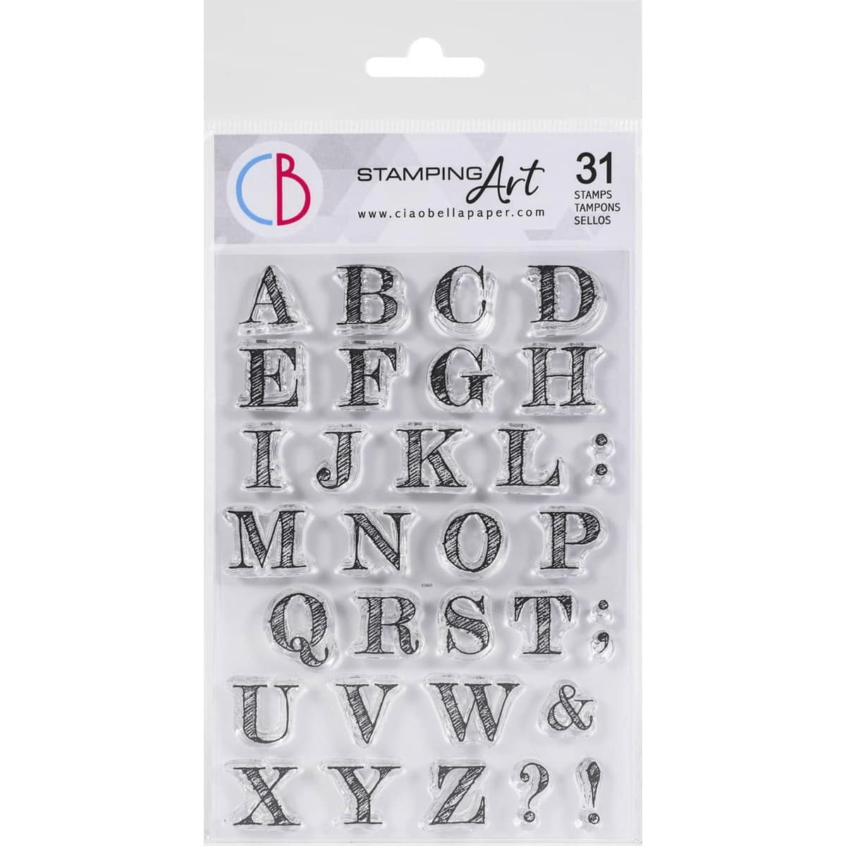 Ciao Bella - Design Uppercase Alphabet - Clear Stamp Set 4x6 - Messy Papercrafts