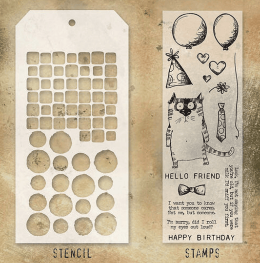 Tim Holtz #37 Obervations & Gears Stamp & Stencil Set - Stamps - Paper Crafts & Scrapbooking