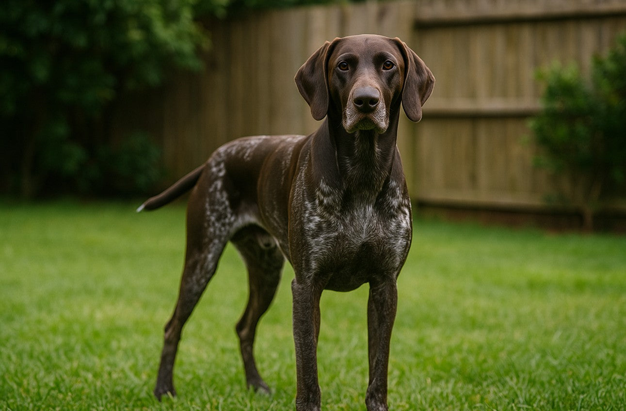 German Shorthaired Pointer at backyard