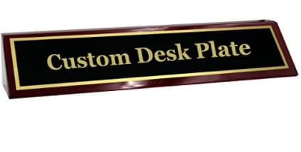 custom desk plate