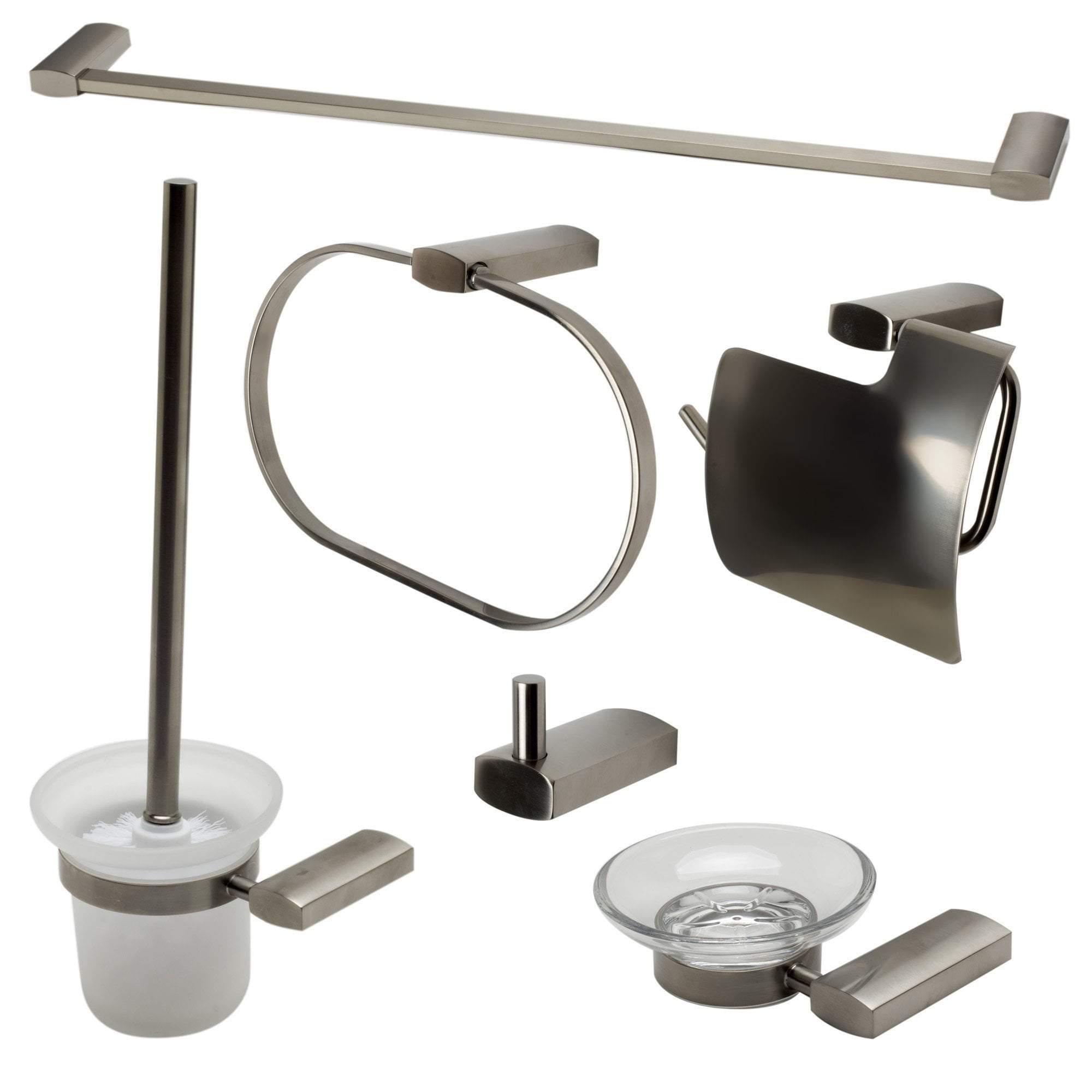 Creative Brushed Nickel 6 Piece Bathroom Accessories Set