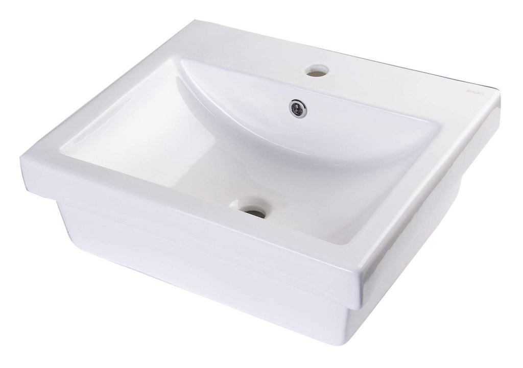 21 Rectangular Porcelain Bathroom Vessel Sink With Single Hole