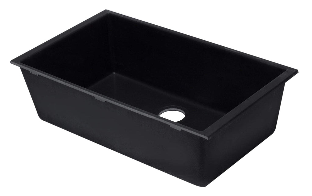 Black 33 Single Bowl Undermount Granite Composite Kitchen Sink