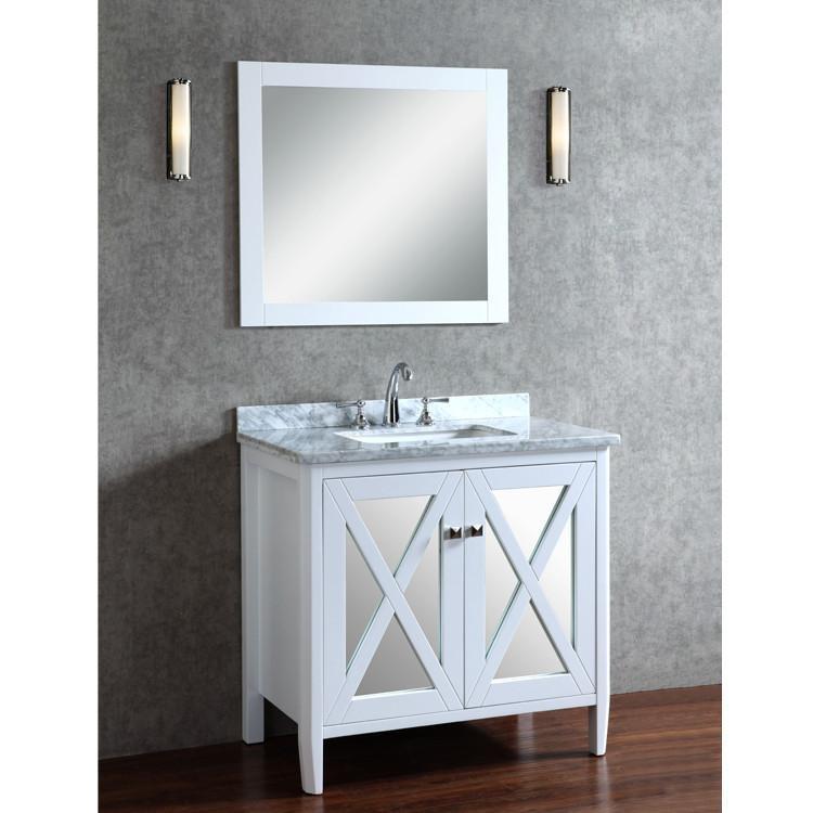 Summit Single Sink Bath Vanity With White Marble Top Luxury Bath Collection