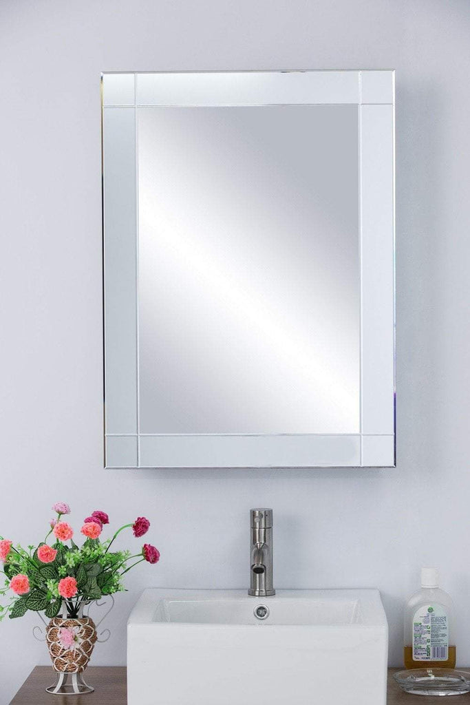 22 25 W X 30 25 H Medicine Cabinet Mirrored Frame Recessed Or