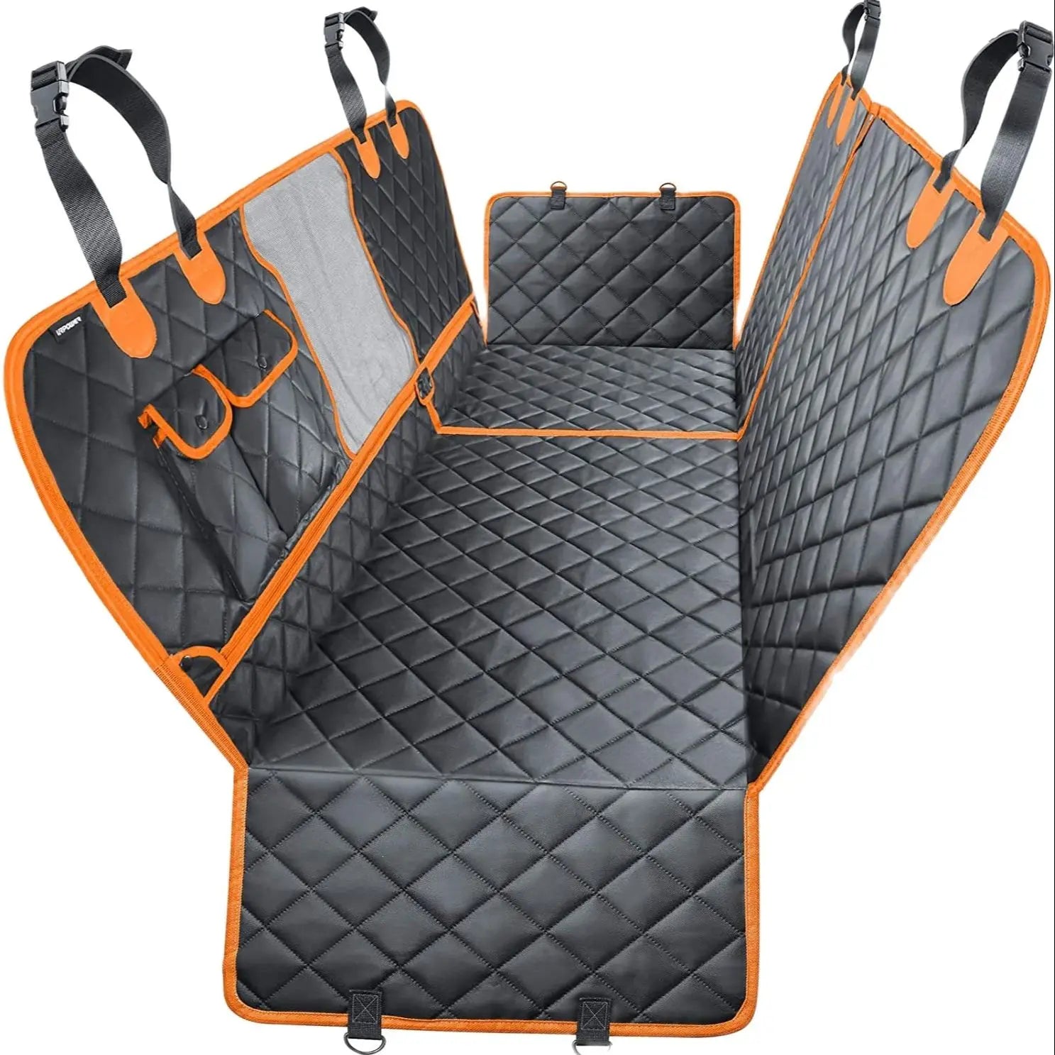 Dog Car Seat Cover Backseat Hammock Pet Luxury 4 in 1 Waterproof Nonslip 600D Heavy Scratch Proof Mesh Window For Trucks SUVs