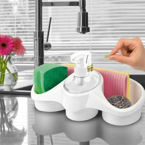 Soap Dispenser And Sponge Holder Kitchen Kit | Shopizem