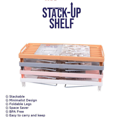 Stack-Up Shelf: Space-Saving Plastic Racks for Efficient Storage