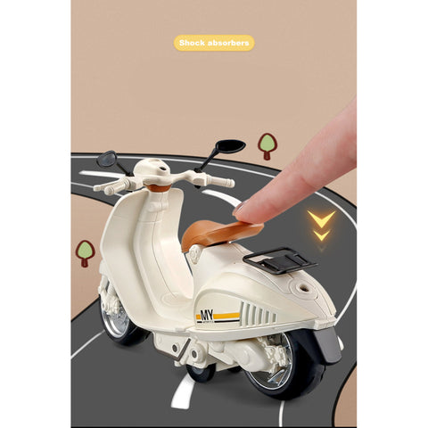 Mini Retro Diecast Street Motorcycle Toy: Sound/Lights