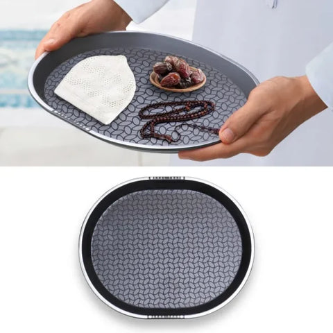Oval Stylish Tray in black colour for kitchen & dining at Shopizem