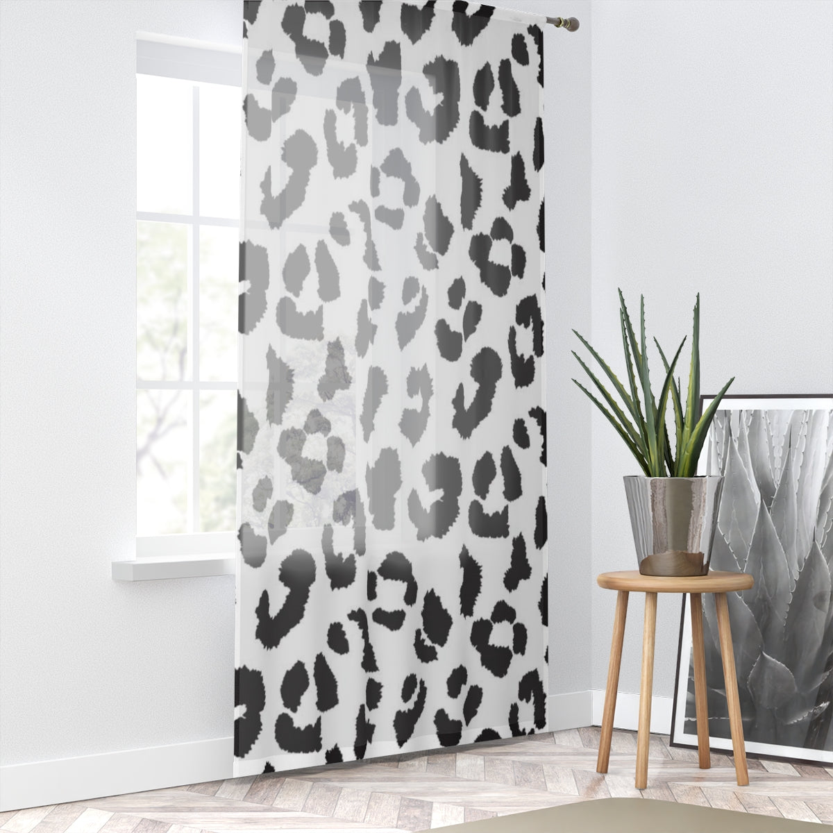 Sheer leopard print curtains