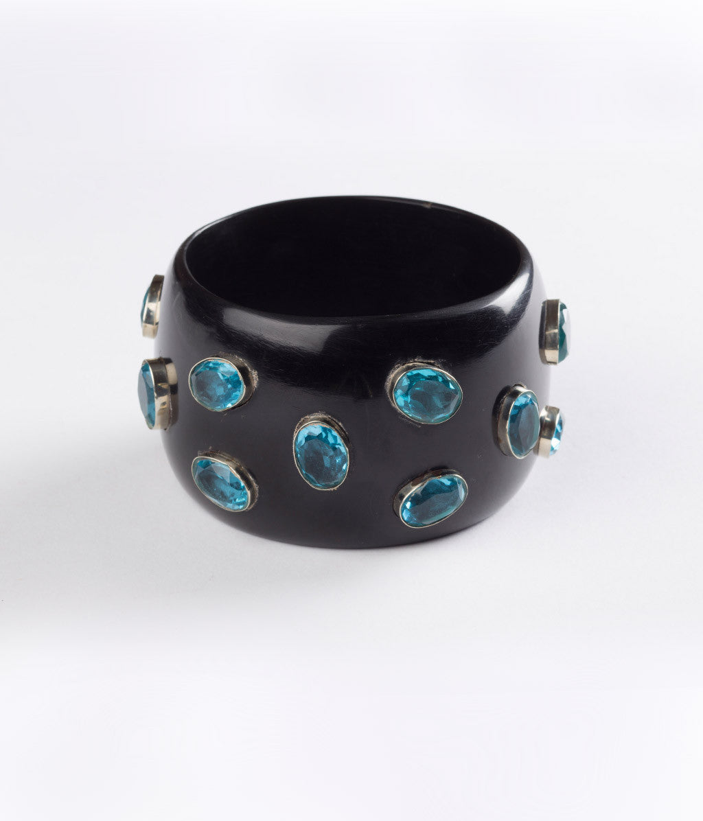 Bangle (Black Raven with Hydro Quartz Blue ) – Inspired Luxe