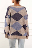 Online-clothing-irregular-print-round-neck-sweater
