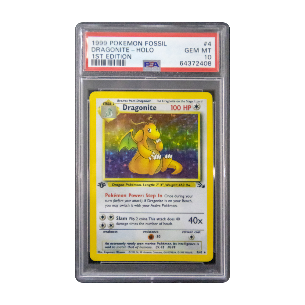 1999 Pokemon Fossil Dragonite Holo Rare (1st Edition) - #4 PSA 10 GEM –  Skylightz Collectibles