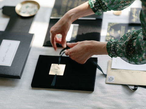 Styling Luxury Textured Stationery Invitations for a Black Tie Wedding