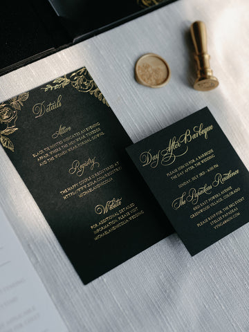 Luxury Wedding Invitation Gold Foil Stamped