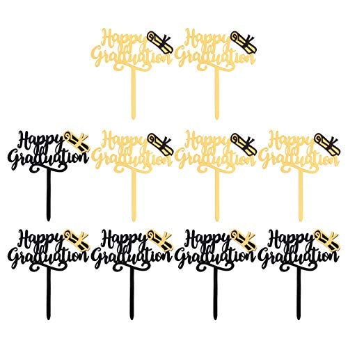 Amosfun 10pcs Graduation Party Cupcake Toppers Happy Graduation Cake T Ninelife Europe 