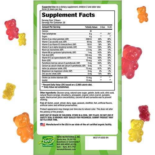 Yummi Bears Complete Multivitamin and Mineral Supplement, Gummy Vitamins for Kids, 90 Count (Pack of 1)