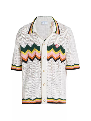 CASABLANCA CHEVRON LACE KNIT SHIRT - TheLuxeLend