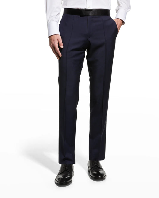 Selected slim tapered linen blend suit pants in blue - ShopStyle