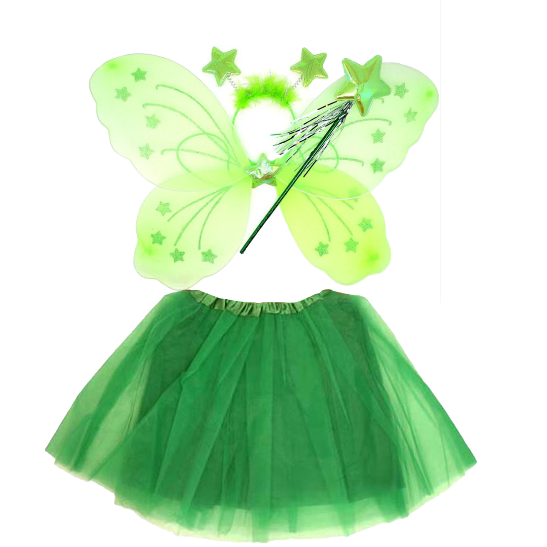 Green Fairy Tutu Wing Wand Headband Dress Up Set – The Fairy Shop