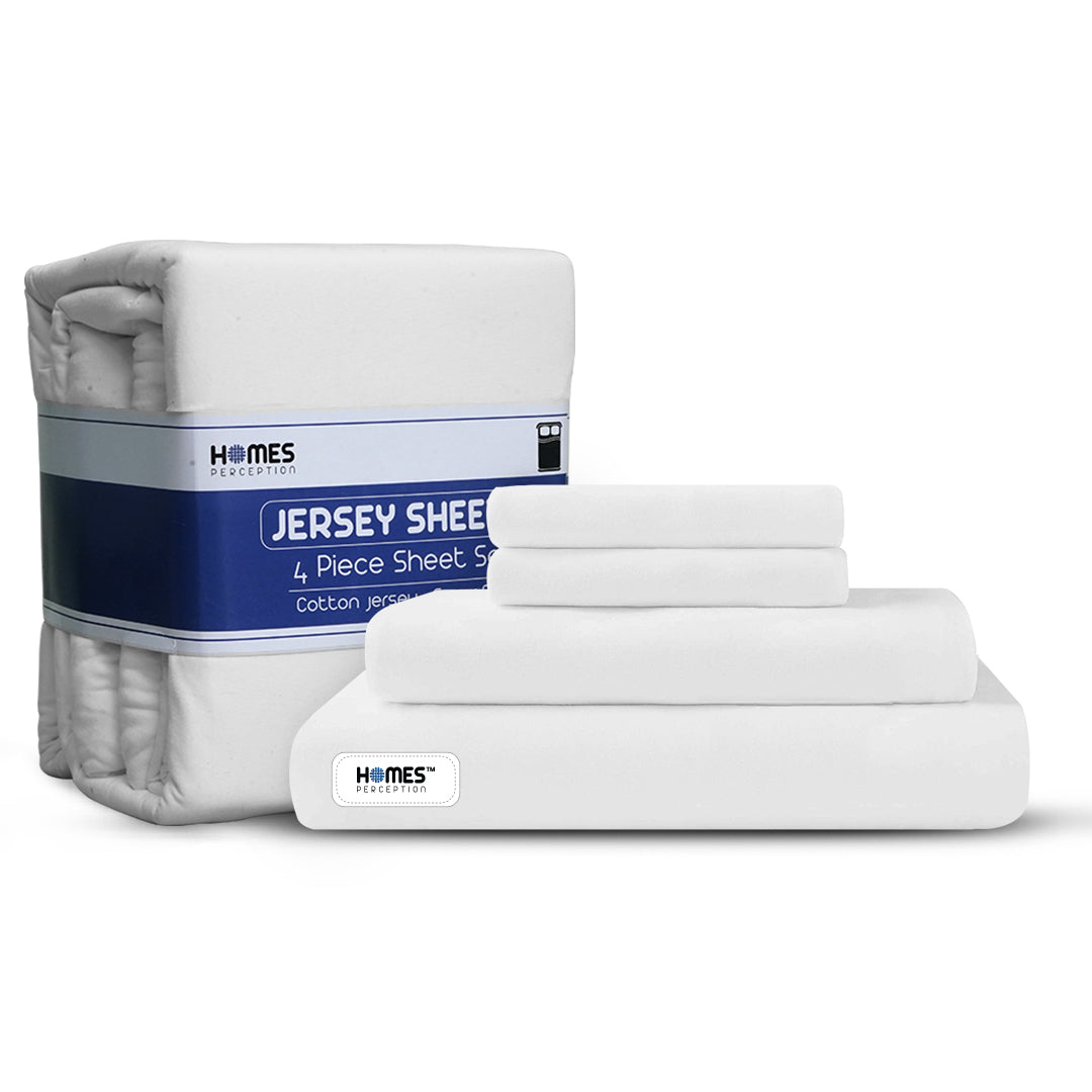 White Cotton Jersey Sheet Set