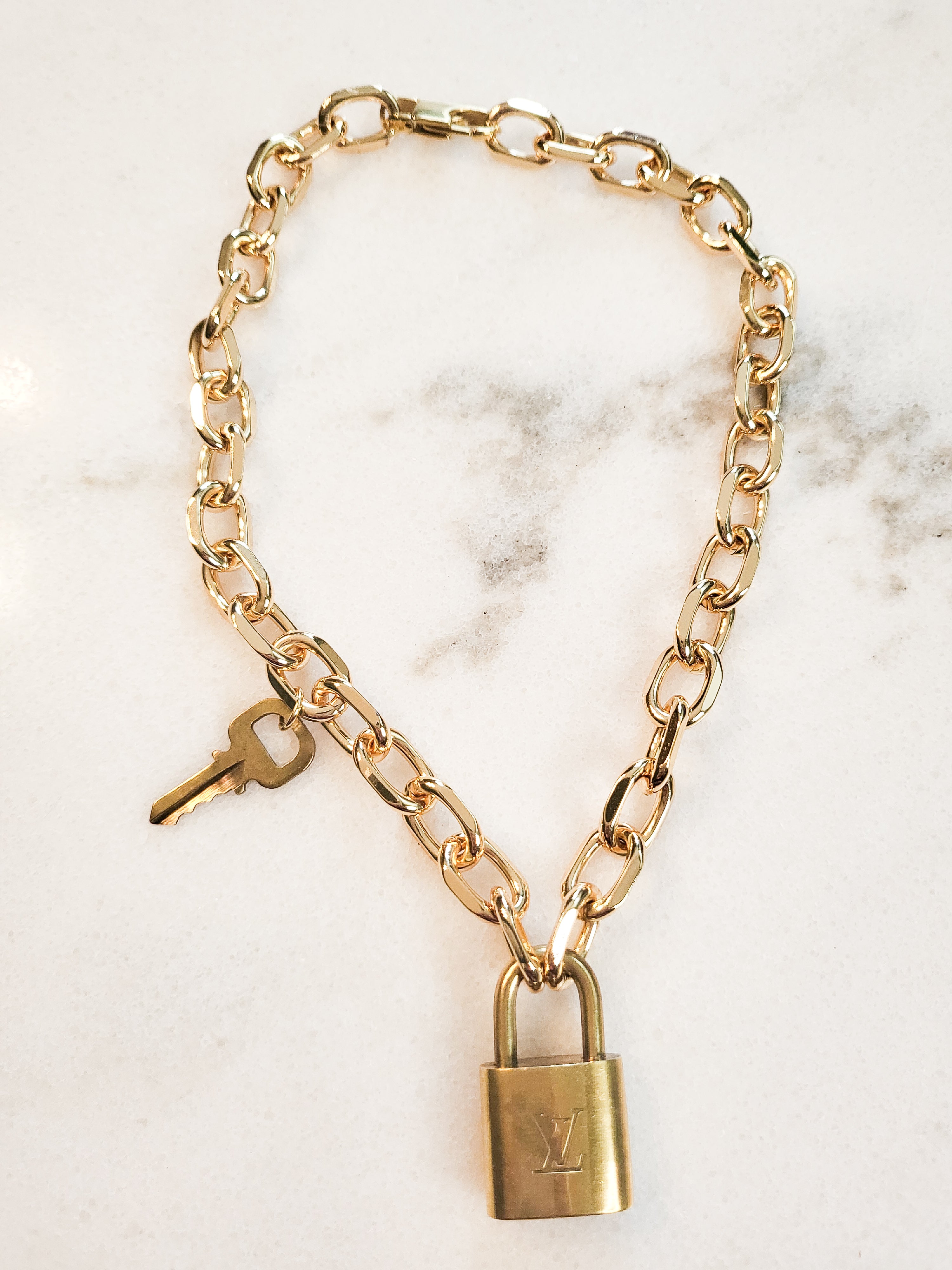 Louis Vuitton Lock  Key Chunky Necklace  Little Paris Collective