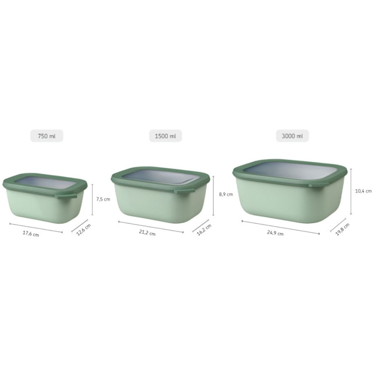 Mepal Cirqula Rectangle Large Set - 3 Piece