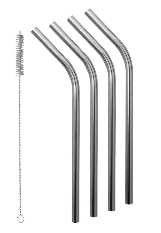 Avanti Stainless Steel Smoothie Straws with Brush - Set of 4