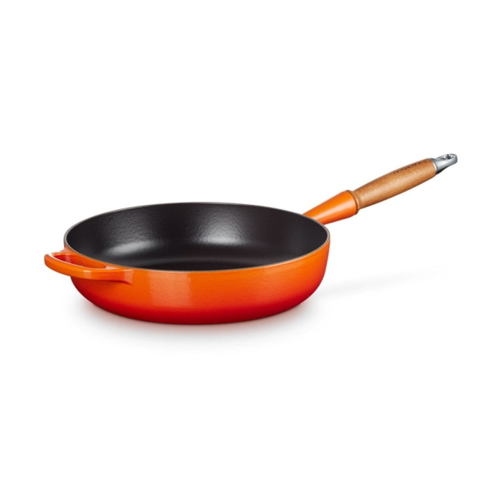 Le Creuset Cast Iron Signature Saute Pan with Wooden Handle - 28cm