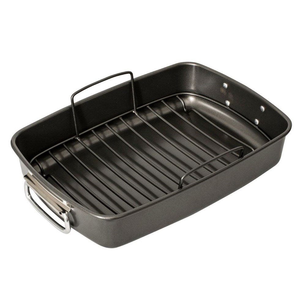 Bakemaster Non-Stick Roaster with Rack - 40cm x 28cm