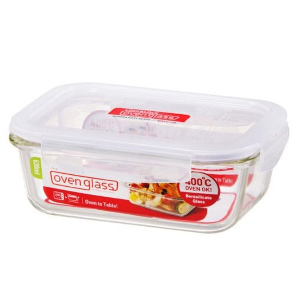 LocknLock Boroseal Heat Resistant Rectangular Glass Container - 630ml