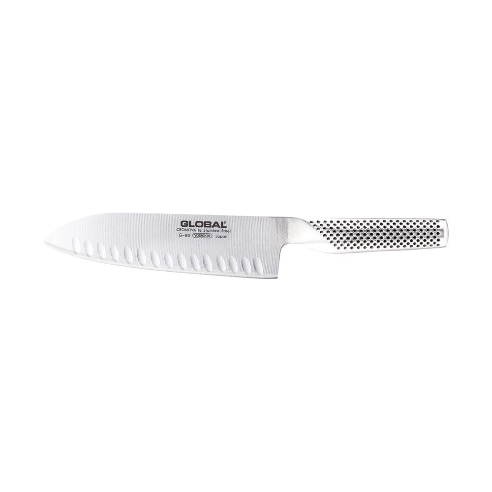 Global Classic Fluted Santoku Knife - 18cm (G80)